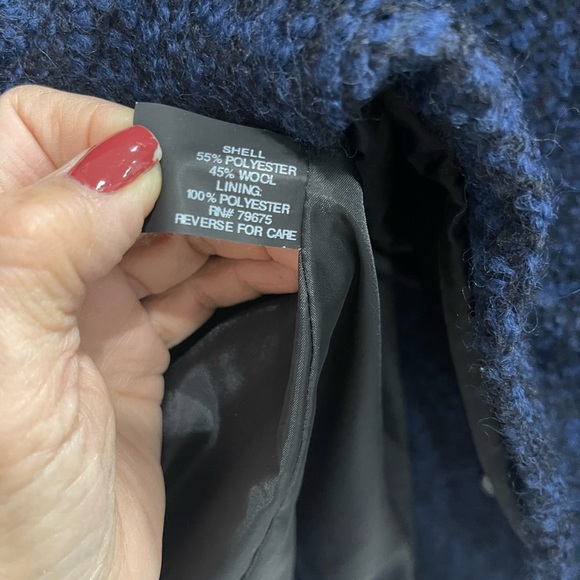 Anne Klein Midnight Blue Pea Coat - Picture 4 of 6
